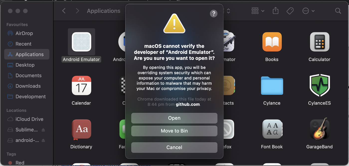 android emulator no internet mac